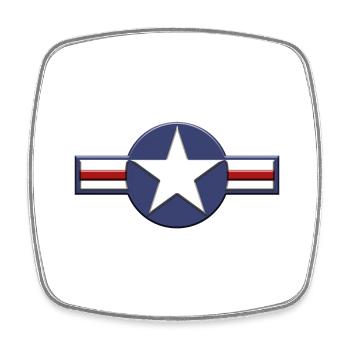 US ARMY AVIATION SYMBOL Relief - Viereckiger Kühlschrankmagnet - Weiß - Vorne