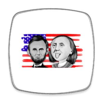 Franklin & Lincoln - Square fridge magnet - white - Front