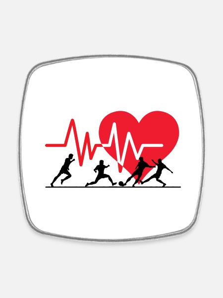 Love of football - Square fridge magnet - white