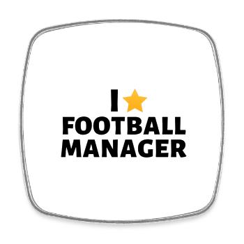 I Love Football Manager (Star Design) - Square fridge magnet - white - Front