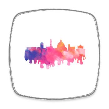 Florence Firenze Italie City Skyline Splash Coloré - Magnet carré - blanc - Devant
