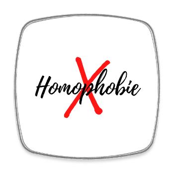 Gegen Hompphobie - Viereckiger Kühlschrankmagnet - Weiß - Vorne