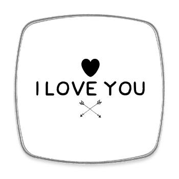 I Love You - Square fridge magnet - white - Front