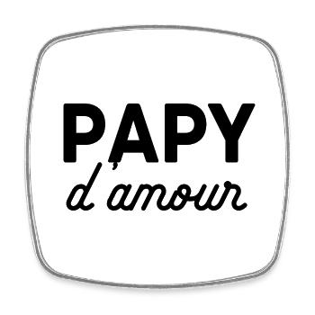Papy - Magnet carré - blanc - Devant
