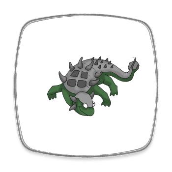 Dino 13 - Viereckiger Kühlschrankmagnet - Weiß - Vorne