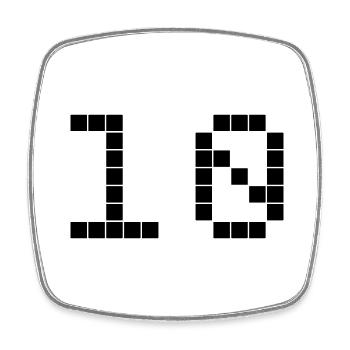Number 10 - Square fridge magnet - white - Front