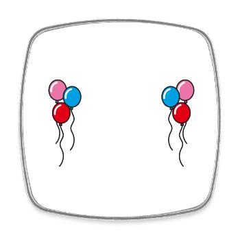 Luftballons Geschenkidee - Viereckiger Kühlschrankmagnet - Weiß - Vorne