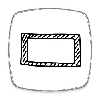 Frame - Square fridge magnet - white - Front