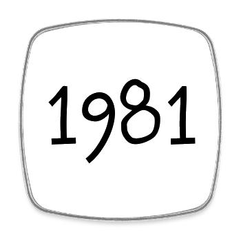 Geburtsjahr 1981 Geschenkidee Geburtstag - Viereckiger Kühlschrankmagnet - Weiß - Vorne