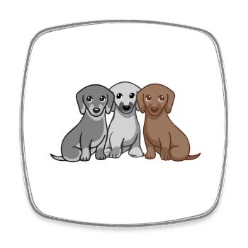 Drei Hunde - Viereckiger Kühlschrankmagnet - Weiß - Vorne