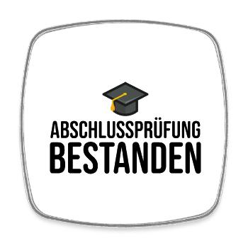 Abschlussprüfung Prüfung Bestanden - Viereckiger Kühlschrankmagnet - Weiß - Vorne