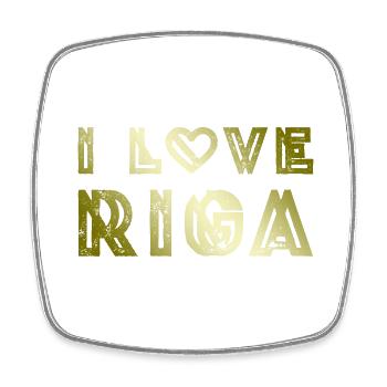 I Love Riga - Square fridge magnet - white - Front