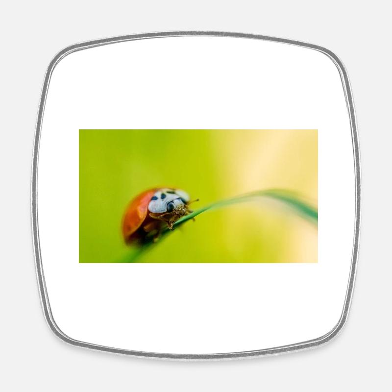 coccinelle - Magnet carré - blanc