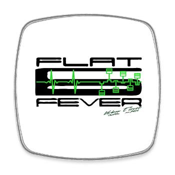 Flat six Fever - Viereckiger Kühlschrankmagnet - Weiß - Vorne