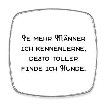 Männer und Hunde lustiger Spruch Haustiere dating - Viereckiger Kühlschrankmagnet - Weiß - Vorne