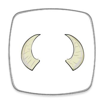 zwei hörner horn bulle widder symbol - Viereckiger Kühlschrankmagnet - Weiß - Vorne