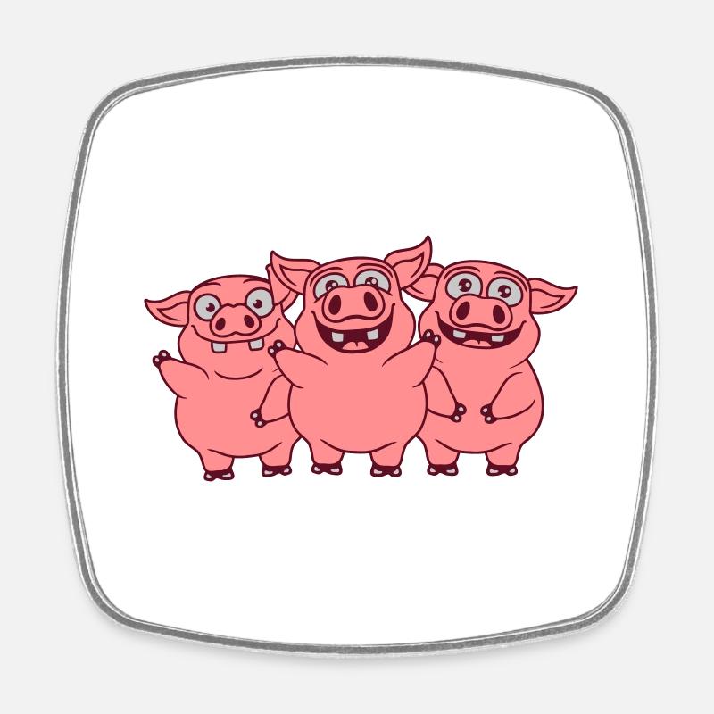 Drôle drôle drôle d’équipe de cochons - Magnet carré - blanc