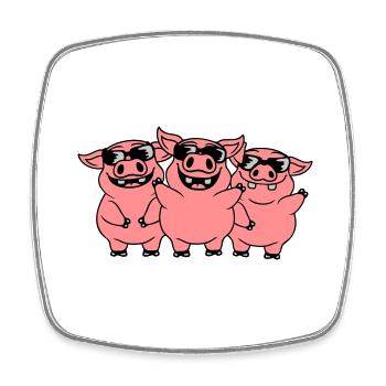 Sunglasses Cool Pigs Team - Square fridge magnet - white - Front