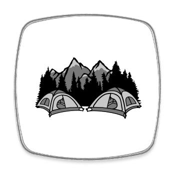 Forest campers live outside - Square fridge magnet - white - Front