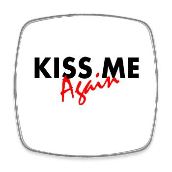 Kiss me again - Viereckiger Kühlschrankmagnet - Weiß - Vorne