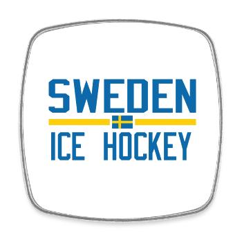 Schweden Eishockey - Viereckiger Kühlschrankmagnet - Weiß - Vorne
