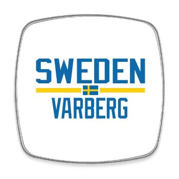 Sweden Varberg - Square fridge magnet - white - Front