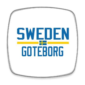 Schweden Göteborg - Viereckiger Kühlschrankmagnet - Weiß - Vorne