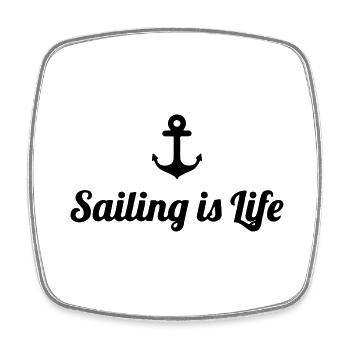 sailing is life - Segler Geschenkidee - Viereckiger Kühlschrankmagnet - Weiß - Vorne