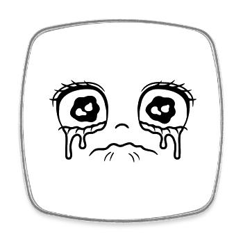 Crying sad girl face - Square fridge magnet - white - Front