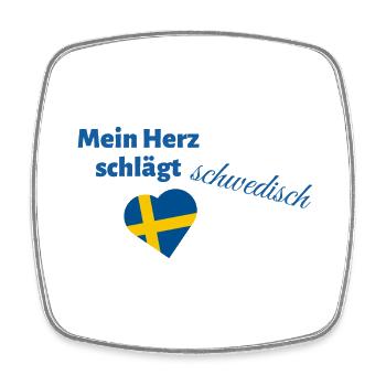 Mein Herz schlägt schwedisch - Viereckiger Kühlschrankmagnet - Weiß - Vorne