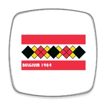 BELGIEN 1984 - Viereckiger Kühlschrankmagnet - Weiß - Vorne