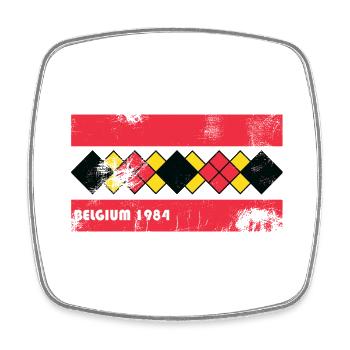 BELGIUM 19841 - Square fridge magnet - white - Front
