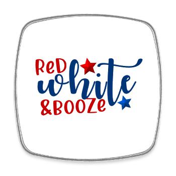 red white booze 4th of july america - Square fridge magnet - white - Front