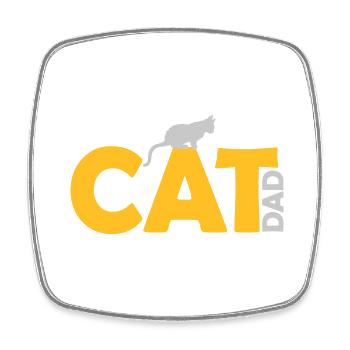 Conception du logo Cat Dad - Magnet carré - blanc - Devant