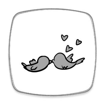 Valentine's Day Couple Bird Hearts Love - Square fridge magnet - white - Front