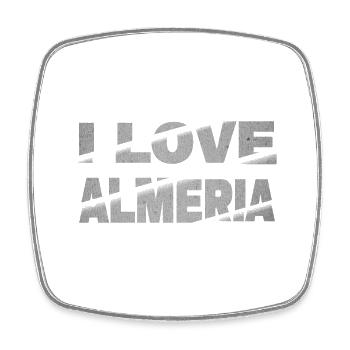 Almeria Spanien Stadt Schrift Skyline I Love - Viereckiger Kühlschrankmagnet - Weiß - Vorne