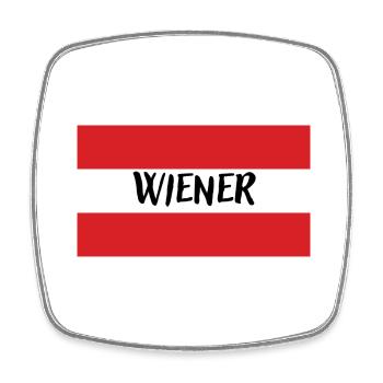 Wiener Flagge Österreich - Viereckiger Kühlschrankmagnet - Weiß - Vorne