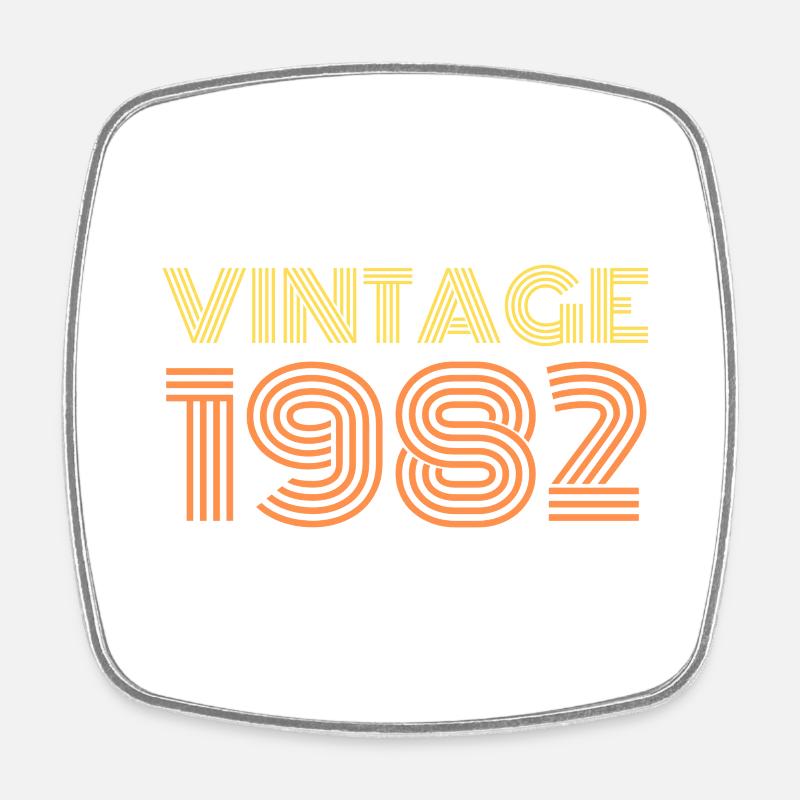 Vintage 1982- Retro-Birthday - Square fridge magnet - white
