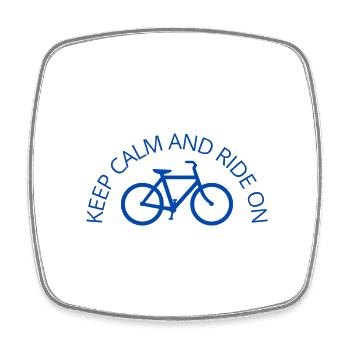 RESTEZ CALME ET ROULEZ SUR UN T-SHIRT À VÉLO - Magnet carré - blanc - Devant