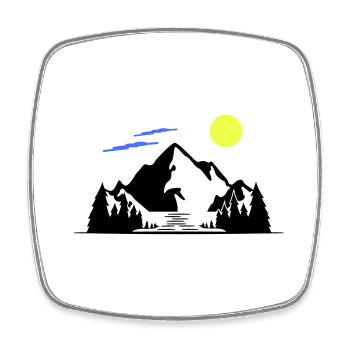 Montagnes - Magnet carré - blanc - Devant