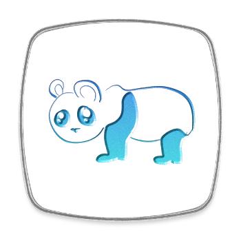 Blue Panda Bear Animal Glitter Blue - Square fridge magnet - white - Front