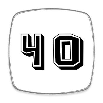 40 ANS. 40e ANNIVERSAIRE. ANNIVERSAIRE 40 ANS. 40 - Magnet carré - blanc - Devant