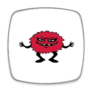 Gefährliches haariges Comic Monster - Viereckiger Kühlschrankmagnet - Weiß - Vorne