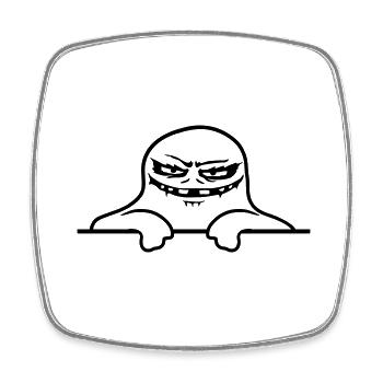 Ghost Comic Wall Monster - Square fridge magnet - white - Front
