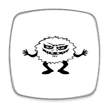 Horreur Monster Creepy Comic - Magnet carré - blanc - Devant
