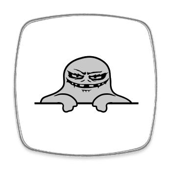 Wall Spirit Comic Monster - Square fridge magnet - white - Front