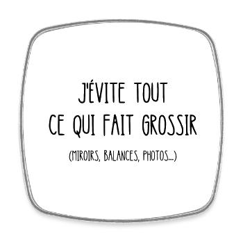 j'évite tout ce qui fait grossir - Magnet carré - blanc - Devant