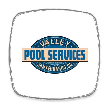 Valley Pool Services San Fernando CA Hemd - Viereckiger Kühlschrankmagnet - Weiß - Vorne