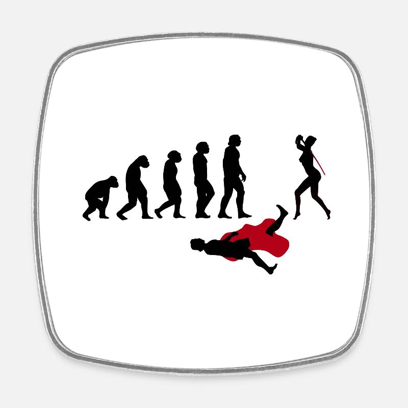 Evolution Woman Revolution - Square fridge magnet - white