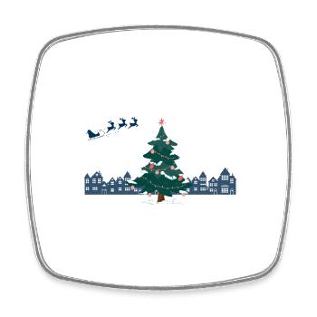 Weihnachten - Tannenbaum - Weihnachtsmann Feiertag - Viereckiger Kühlschrankmagnet - Weiß - Vorne